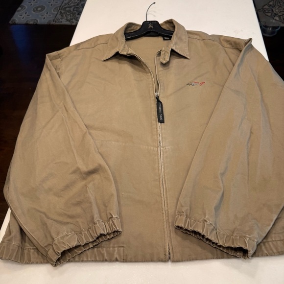 Greg Norman Cotton Zip Up Golf Jacket Collared Tan Size XL - Picture 11 of 12